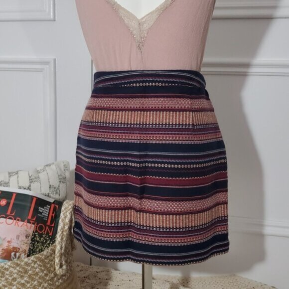 Hollister Bohemian Striped Woven Skirt with Zip- Size Small- NWOT - Picture 2 of 10